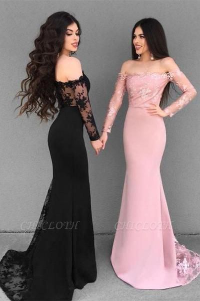 Elegant Off-the-Shoulder 2019 Evening Dress | Mermaid Lace Formal Dress