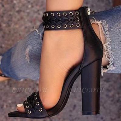 Chicloth  Ankle Strap High Heels PU Women Sandals