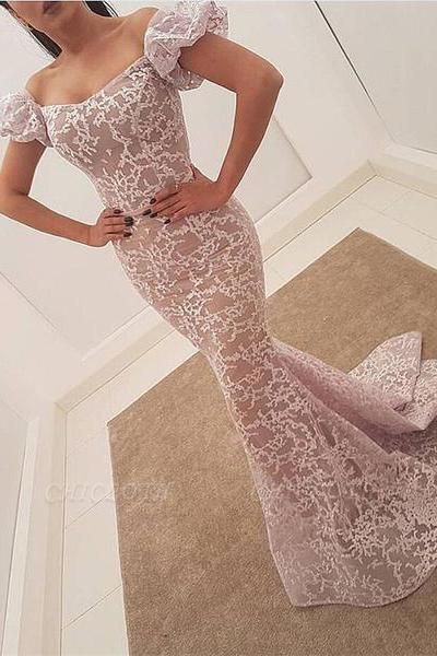 Gorgeous Bubble Sleeve Evening Dress | 2019 Mermaid Sequins Prom Party Dress