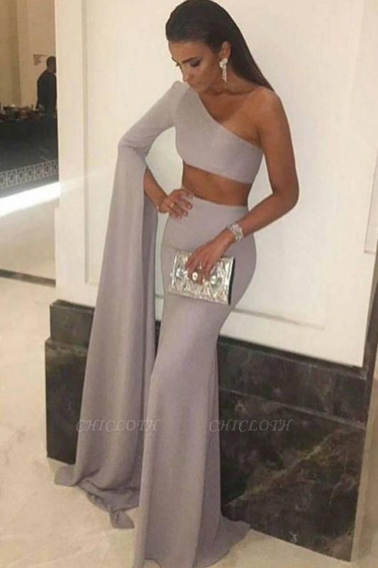 Chicloth Stunning Two-Pieces One-Shoulder Mermaid Floor-Length Prom Dress
