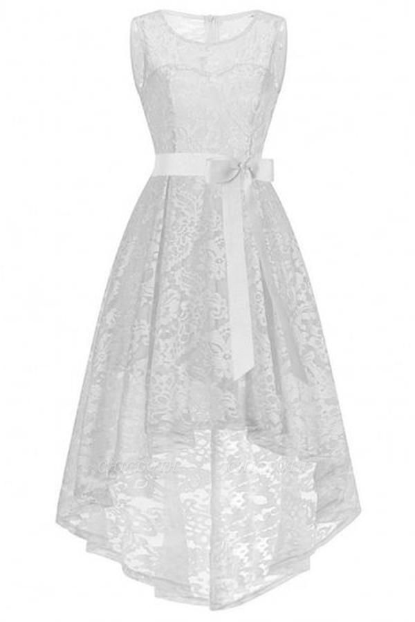 Women White Lace Elegance Wedding Lace Midi Dress | Chicloth