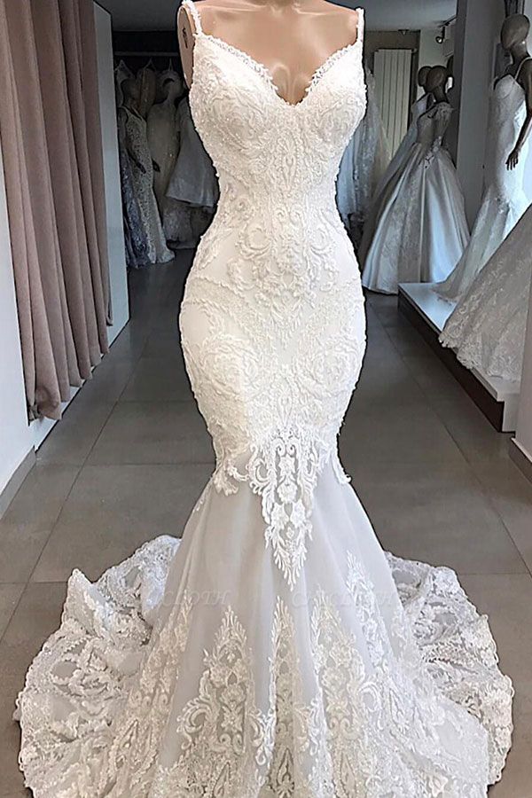 Chicloh Amazing Appliques Tulle Mermaid Wedding Dress