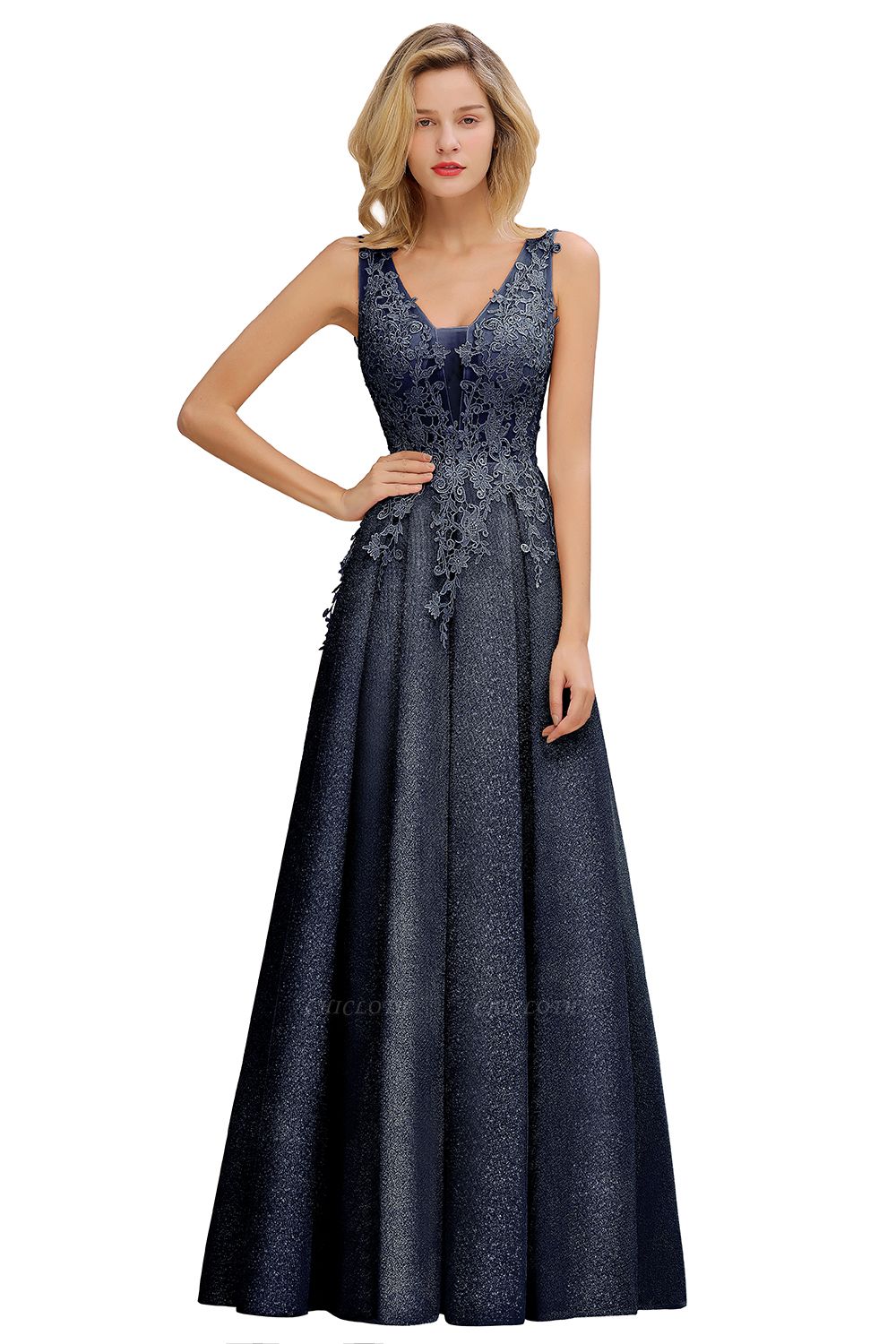Chicloth Attractive V-neck Lace A-line Evening Dress