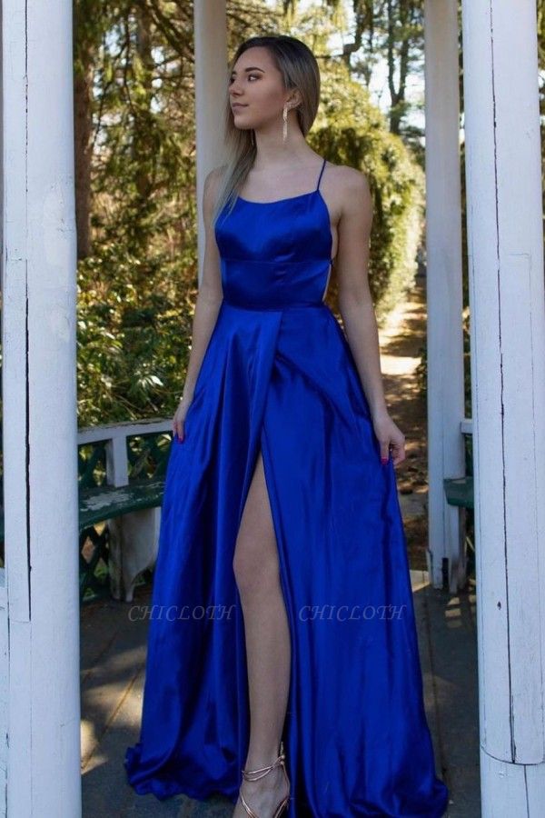 ZY545 Prom Dresses Long Cheap Simple Evening Dress King Blue