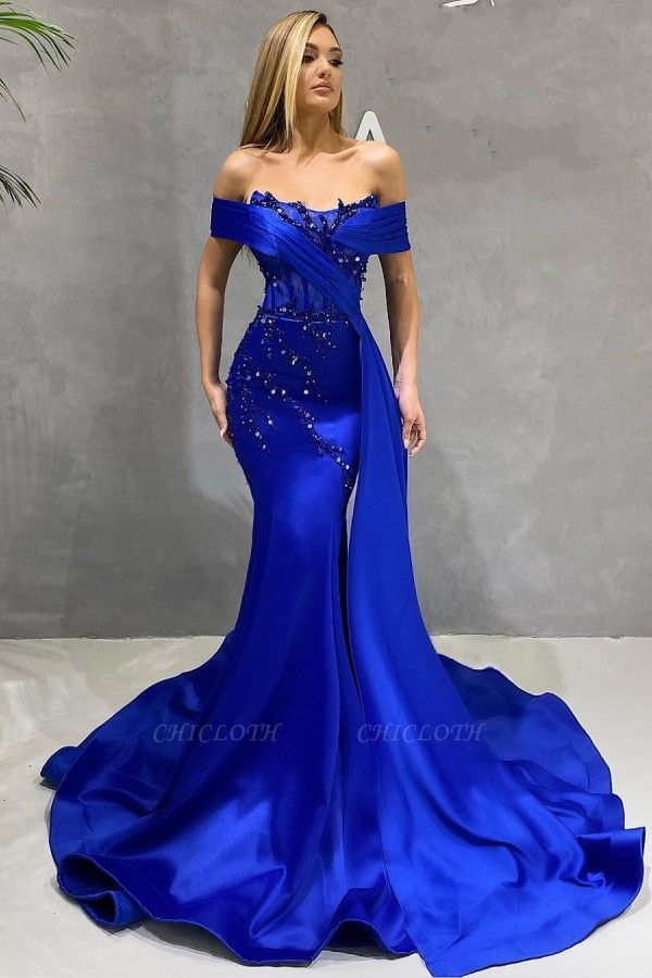 ZY491 Prom Dresses Online King Blue Evening Dresses Long Cheap