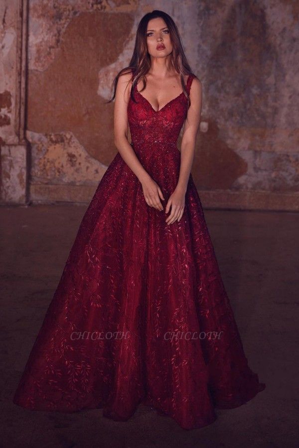 ZY585 Evening Dresses Long Glitter Red Prom Dresses Cheap