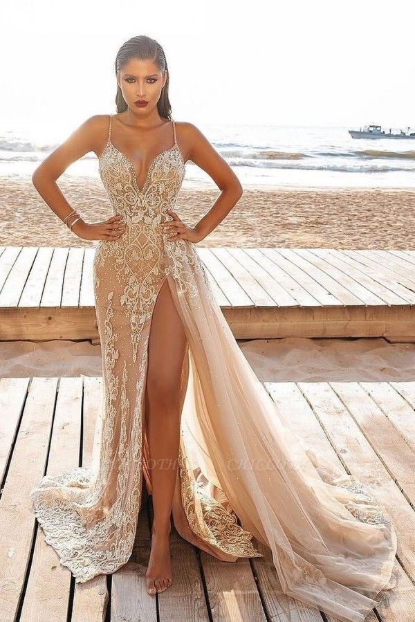 ZY564 Designer Prom Dresses Long Glitter Evening Dresses With Lace