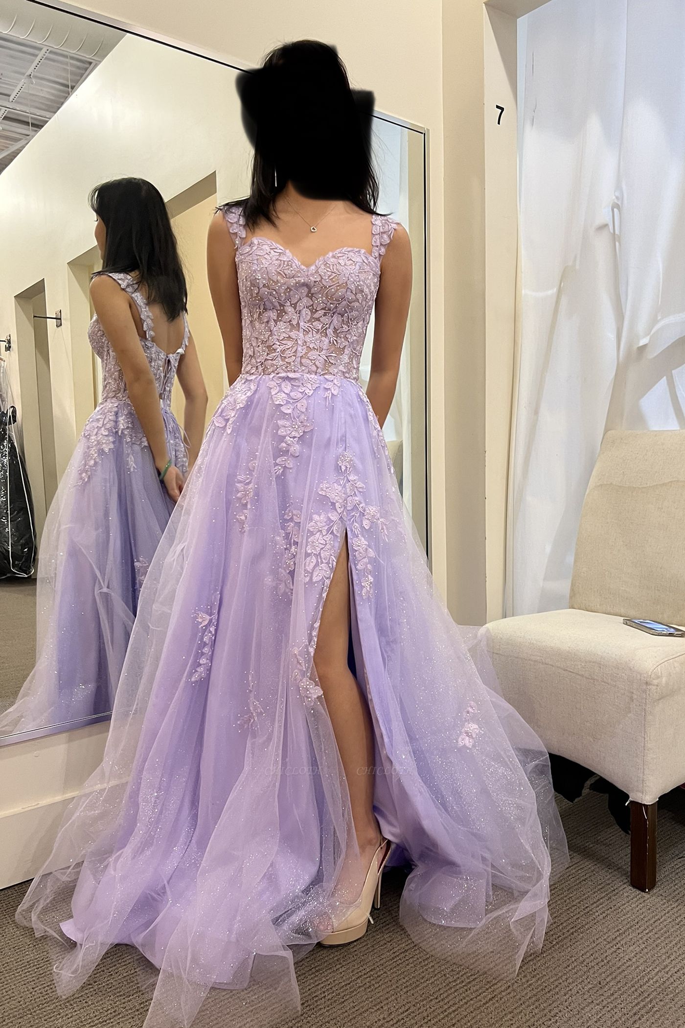 Luxury Pink Long Appliques Lace Prom Dresses with Split