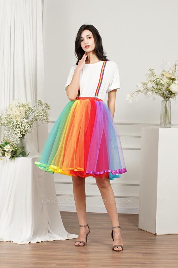 Youthful Garden Hi-Lo Tulle Ball Gown Dress Bustle with Ruffles