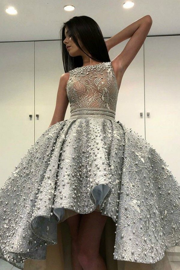 ZY198 Luxury Cocktail Dresses With Lace Prom Dresses Short Front Long Back