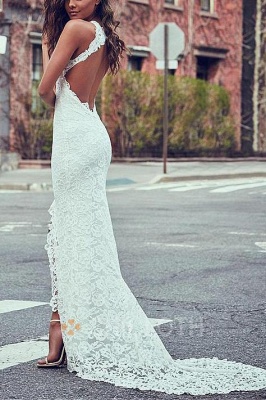 Chicloth Off-the-Shoulder Empire Floor-Length Lace Open Back With Lace Prom Dresses_3
