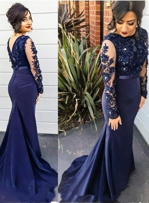 Chicloth Delicate Lace Appliques Beading Prom Dress 2019 Mermaid Long Sleeve BA2728_2