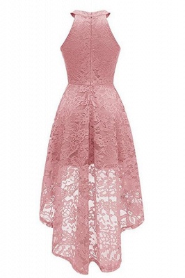 A| Chicloth Casual 1950s High Low Sleeveless Lace Dresses_14