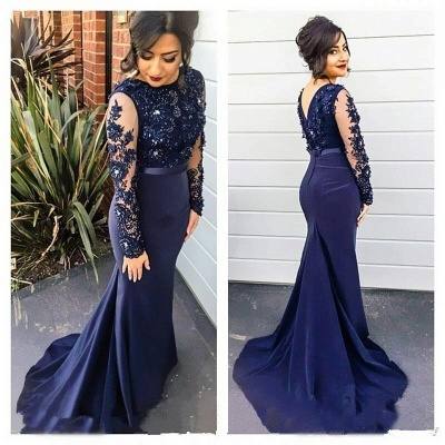 Chicloth Delicate Lace Appliques Beading Prom Dress 2019 Mermaid Long Sleeve BA2728_3