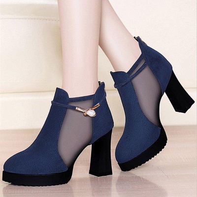 Daily Chunky Heel Buckle Pointed Toe Elegant Boots_2