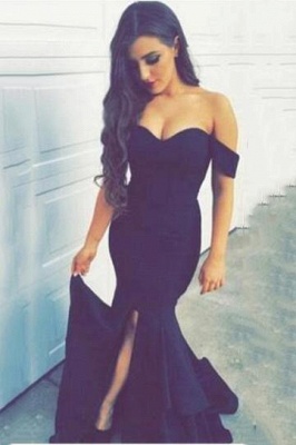 Chicloth New Arrival Off the Shoulder Mermaid Evening Dress Sexy Long Split 2019 Party Dresses_1