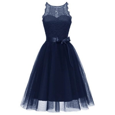 Chicloth Sleeveless Stylish Fashion Bowknot Lace Dress_7