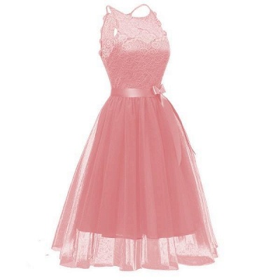 Chicloth Sleeveless Stylish Fashion Bowknot Lace Dress_6