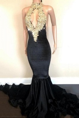 Chicloth Halter Backless Sparkling Sequins Prom Dresses | Mermaid Beads Appliques Sexy Evening Gowns FB0333-MQ0_1