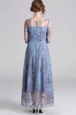 Women Evening Luxury Floral Embroidery Elegant A-line Dress_2