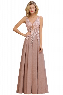 Chicloth Attractive V-neck Lace A-line Evening Dress_7