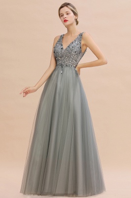 Chicloth Fabulous V-neck Tulle A-line Prom Dress_7