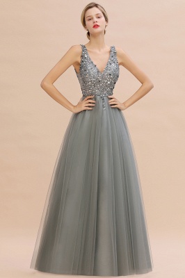 Chicloth Fabulous V-neck Tulle A-line Prom Dress_10