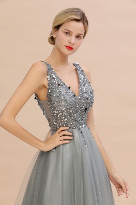 Chicloth Fabulous V-neck Tulle A-line Prom Dress_16