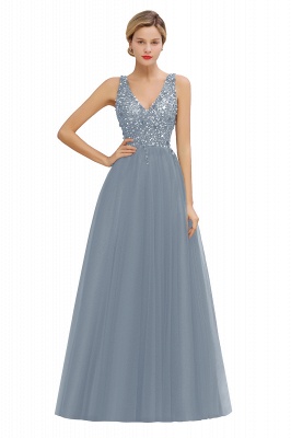 Chicloth Fabulous V-neck Tulle A-line Prom Dress_5