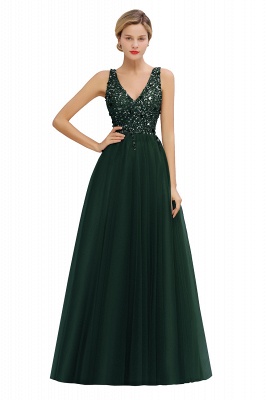 Chicloth Fabulous V-neck Tulle A-line Prom Dress_4