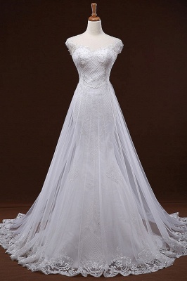Chicloth Sequine Appliques Tulle Mermaid Wedding Dress_1