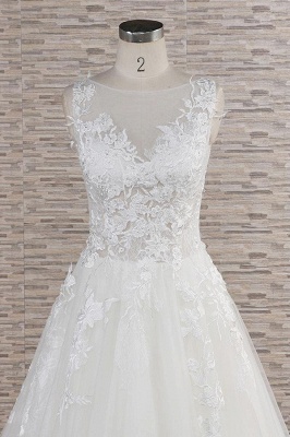 Chicloth Eye-catching Applqiues Tulle A-line Wedding Dress_5
