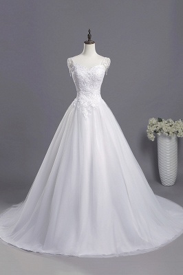 Chicloth Beading Appliques Lace A-line Tulle Wedding Dress_2