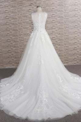 Chicloth Eye-catching Applqiues Tulle A-line Wedding Dress_3