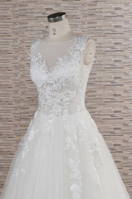 Chicloth Eye-catching Applqiues Tulle A-line Wedding Dress_6