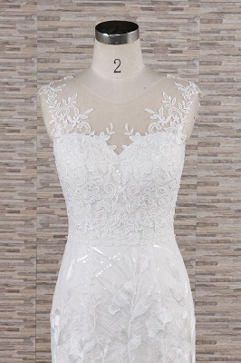 Chicloth Elegant Lace Appliques Tulle Mermaid Wedding Dress_5