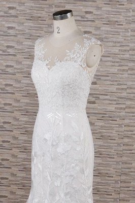 Chicloth Elegant Lace Appliques Tulle Mermaid Wedding Dress_7