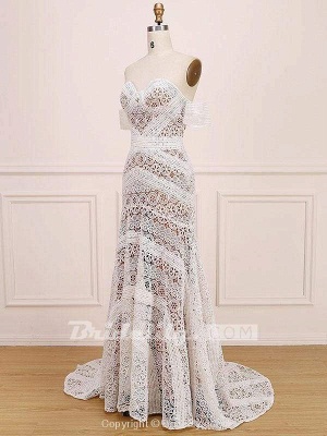 Chicloth Amazing Sweetheart Neck Lace Beach Boho Wedding Dress_9
