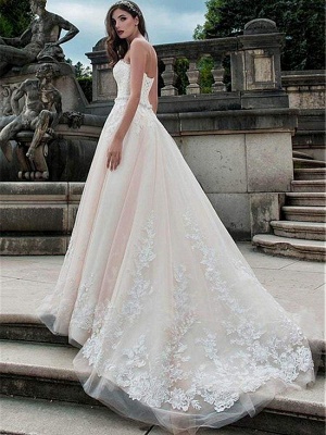 Chicloth Glamorous Sweetheart Tulle A-Line Lace Wedding Dresses_1