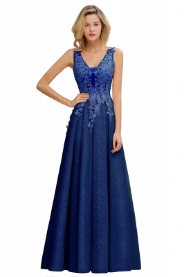 Chicloth Attractive V-neck Lace A-line Evening Dress_4