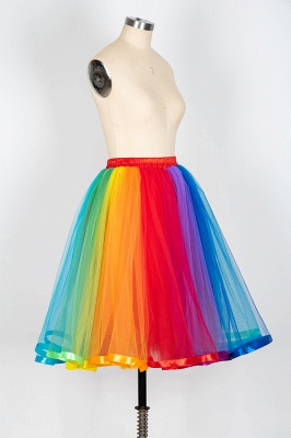 Youthful Garden Hi-Lo Tulle Ball Gown Dress Bustle with Ruffles_9