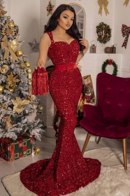 ZY500 Prom Dresses With Glitter Red Prom Dress Long_1