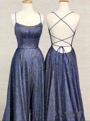 ZY508 Blue Prom Dresses Cheap Evening Dresses Long Glitter_2