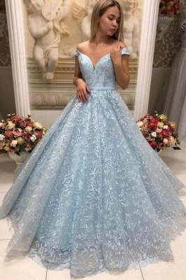 Cheap Prom Dresses Long Blue | Lace Evening Gowns_1