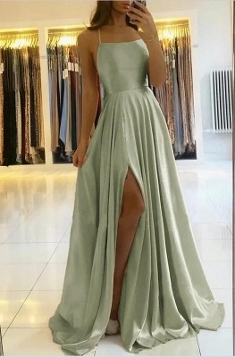 Simple Long Prom Dresses Cheap Sage Evening Gowns_4