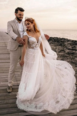 Beautiful Sweetheart Illusion Empire Wedding Dress with Lace_1