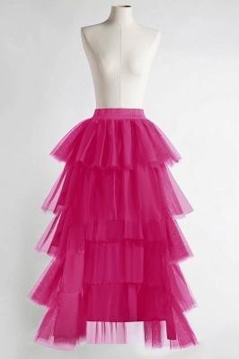 Stylish Garden Hi-Lo Tulle Ball Gown Dress Bustle with Ruffles_1