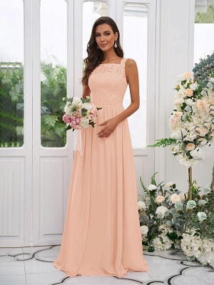 Elegant Pink A-Line Applique Chiffon Bridesmaid Dresses_16