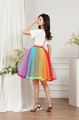 Youthful Garden Hi-Lo Tulle Ball Gown Dress Bustle with Ruffles_7