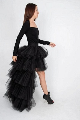 Stylish Garden Hi-Lo Tulle Ball Gown Dress Bustle with Ruffles_6